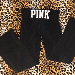Y2k 2000s PINK Victoria’s Secret Foldover Flare Leg Yoga Pants Leggings